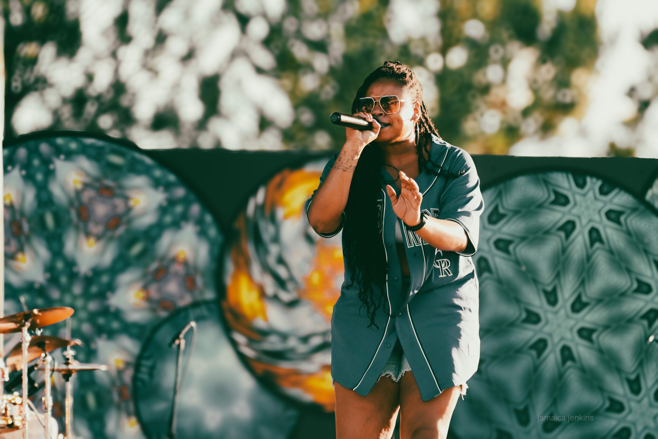 Little Moses Jones performing at a festival